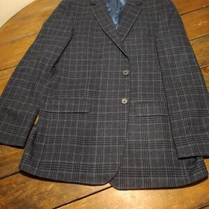 Men's Classic Plaid Blazer - Black and Gray